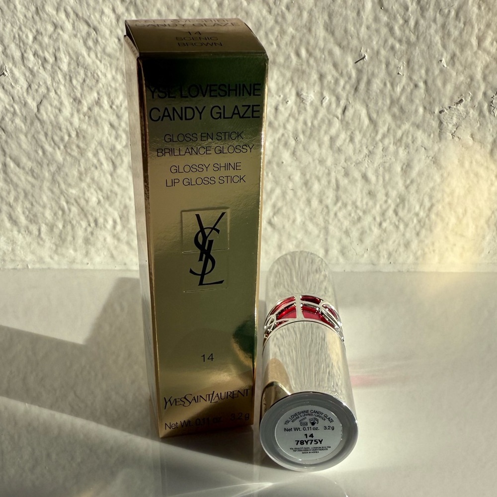 YSL Candy Glaze Lip Gloss Stick Color 14 Scenic Brown - Picture 11 of 12